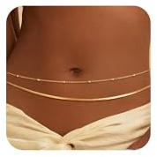Chaîne de ventre dorée, Ceinture de Corps Femme Ajustable, Chaîne de Taille en Or pour Femmes, Bijoux de plage pour femme, pour la Plage et Tenues d'été (A)