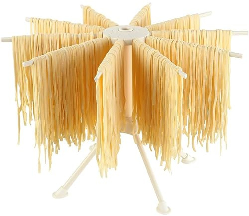Foldable Pasta Drying Rack, Collapsible Plastic Household Noodle Stand with 10 Arms Spaghetti Dryer Rack Spaghetti Household Noodle Dryer for Homemade Fresh Pasta