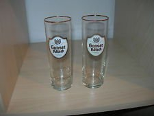 ganser Kölsch bière barre 0,25 l Verre avec bord or Lot de 12