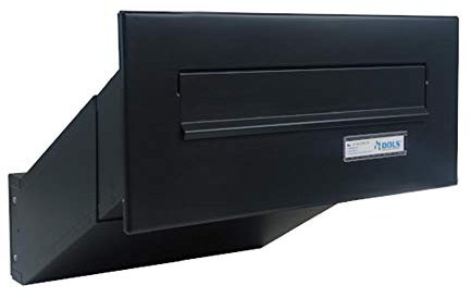 D-042 Schwarz (RAL 9005) Mauerdurchwurf Briefkasten mit Namensschild (Tiefe: 35-50 cm) - LETTERBOX24.de