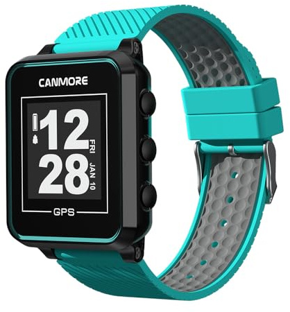 Canmore TW353 Golf-GPS-Uhr, kontrastreiches LCD-Display, leichtes Golfzubehör, Türkis