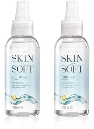 2 X Avon Skin So Soft Dry Oil Body Spray with Insect Repellent Properties Plus 1 Free Roll On
