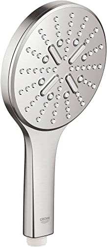 GROHE Rainshower SmartActive - Handbrause (wassersparend, 3 Strahlarten, Antikalk-System), supersteel, 26574DC0