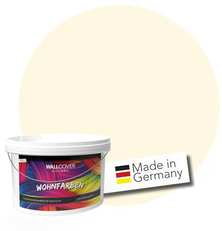 WALLCOVER hochwertige Wandfarbe für Innen | Gelb | 1L für 8m² | Hochdeckende Innenfarbe Matt (Klasse 1) | Profi Qualität aus Deutschland