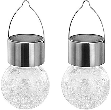 ARTOCT Luces de Bola Colgantes de Globo crepitante Solar, Luces de jardín Decorativas de Vidrio, Adornos solares al Aire Libre, linternas para jardín, Patio, Patio