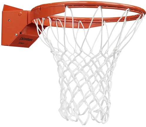Heavy Duty Competition Basketball Goal | 18in Professional Breakaway Rim with All Weather Nylon Net | NCAA Division 2/3 Compliant - Porter Athletic