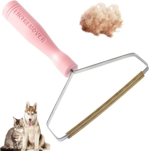 Diyxisk Doppelschicht Tierhaarentferner Extra Große Fläche Teppichbürste Hochwirksam und Schonend zu Kleidung Wollkamm Geeignet für Teppiche Sofas Stühle und Stoffkanten Effektiv Alle Tierhaare Rosa