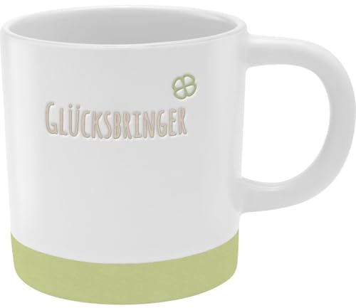 GRUSS & CO Tasse mit Gravur Glücksbringer | Steinzeug, 40 cl, mehrfarbig | Geschenk Glück | 48432