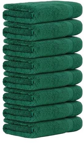 Luckytowel Handtücher Set 50x100 cm – Oeko-TEX Handtuch-Set aus 100% Baumwolle mit 600 g/m² – Frottiertücher mit Aufhängeschlaufe – flauschig & saugstark – Frottee Handtuchset – 8er Pack Grün