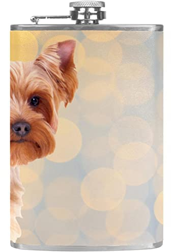 Flasque avec entonnoir Flacons personnalisés,chien mignon,Petit flacon portatif en acier inoxydable pour l'alcool