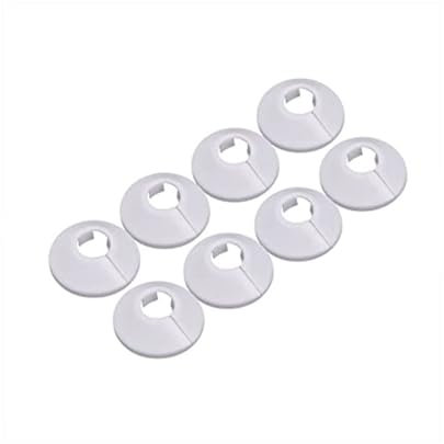 Radiator Pipe Cover,8 PCS White Plastic Pipe Covers Sleeve Radiator Pipe Hole Collars Cover Water Pipe Covers Collars Tidy Decoration for 16 mm Diameter Pipe