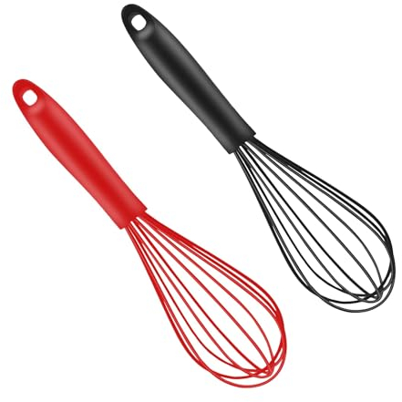 Set di frullatori da cucina, in silicone, 27 cm, set da 2 pezzi, piccolo frullatore per palloncini, frullatore per latte, agitatore, utensili da cucina e accessori da forno per mescolare, frustare,
