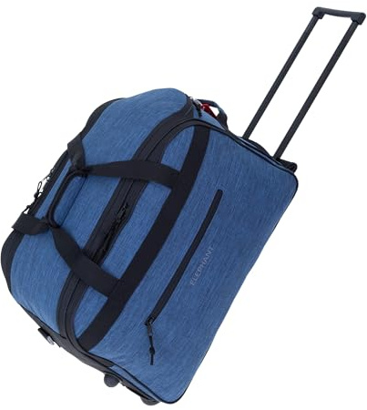 Elephant Reisetrolley Weekender 55cm Reisetasche Damen 13030 Blau | Reisetasche Trolley Tasche Reise Travel Trolly Handgepäck Damen Mädchen Tasche mit Rollen Schultergurt Blau Schwarz