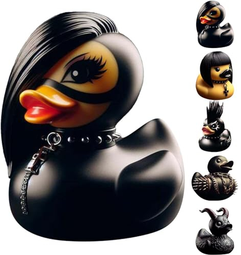 Oseczmut Duckieville Ente | Gothic Entenstatue Figur | Duckieville Entenstatue Aus Kunstharz | Satan Enten Gothic Punk Enten,Duckieville Enten Statue Harz,Death Rock Ente Skulptur Sammlerstück