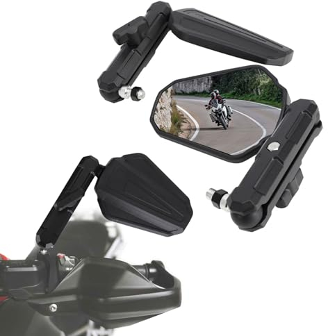 IUVWISN Double Take Motorcycle Mirrors 360 Degree Adjustment Motorbike Rear View Side Mirrors Universal Rear View Mirror for Street Bike for 22mm 7/8’’ Handlebar