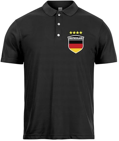 Fussball Poloshirt Herren | Personalisiertes T Shirt mit eigenem Namen und Nummer | Deutschland 2026 Trikot
