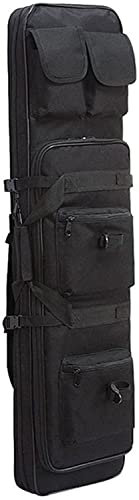 ANSNOW Taktische Gewehrtasche, Gewehrkoffer, Waffenkoffer, Gepolsterter Gewehr-Aufbewahrungsrucksack, Integrierteen- Und Magazinaufbewahrung Zum Jagen Und Angeln/Schwarz/100 cm
