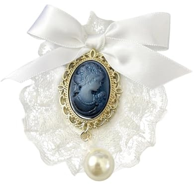 Süß Schleife brosche Schleifenbrosche mit Perle Schmuckbrosche Vintage viktorianische Kamee Brosche Pin Ansteckblume Damen Blume Brosche Pin Formelle Kleidung Fliege für Frauen Damen Mädchen