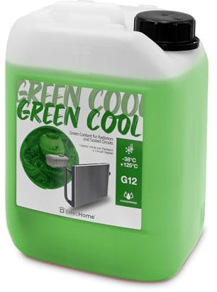 ErrecHome Green Cool, Liquido Radiatore Verde Concentrato, antigelo G12 con pacchetto inibitore a base organica OAT, 5 Litri