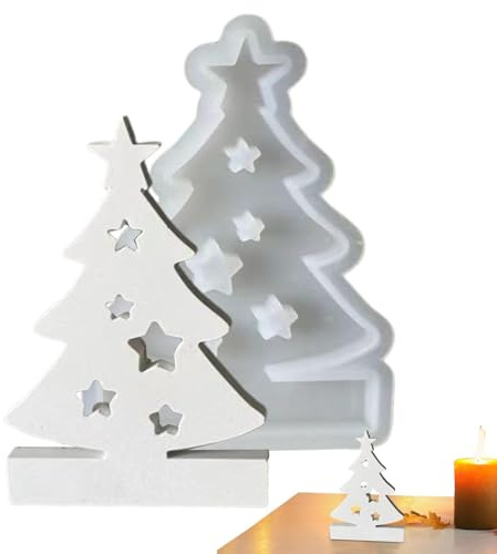 Silikonform Weihnachten Kerzenhalter, Teelichthalter Kerzenformen, Silikonform Seifenform Epoxidharz Backformen Fondant Schokoladen-Bonbon Formen, Party he-im Deko
