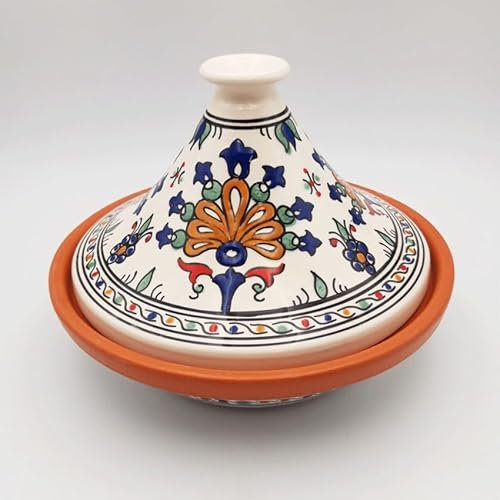 YODECO Tajine – Durchmesser 27 cm für 2 bis 4 Personen, Keramik, Rund, clay