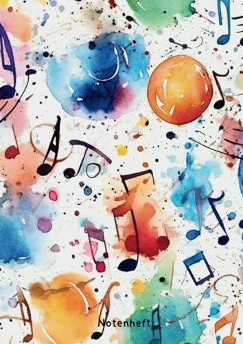 Notenlinienheft DIN A4 mit Lineatur 14 ohne Hilfslinien: 100 Seiten Musikheft mit Notenlinien für Musikunterricht und Musiker