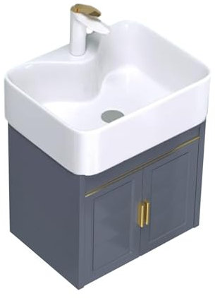 AYHARYLH Eckwaschbecken-Set Weißes Keramik-Waschbecken, Keramik Eckwaschbecken,Waschbecken Waschtisch Badezimmer,handwaschbecken Klein Gäste Wc,für Kleine Garderobe, Badezimmer