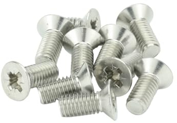 M6 (6mm x 12mm Incl Head) Pozi Countersunk Machine Screws - BZP (Pack of 20)