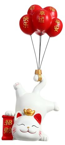 Sharplace Gatto Portafortuna Scultura a Palloncino Decorazione Da Tavolo Ornamento Vacanza Scultura Carina Statua Creativa per Scrivania Da Ingresso Del Soggior, Style B