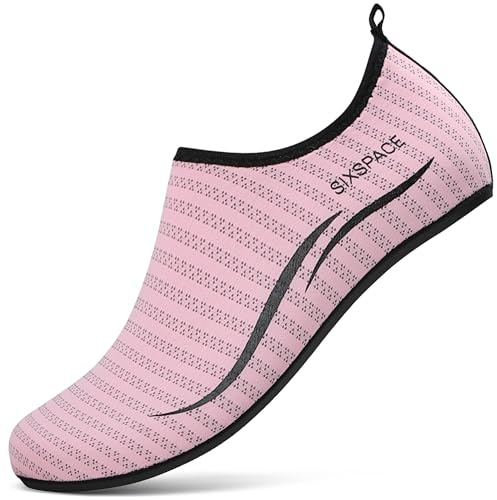 Sixspace Badeschuhe Damen Wasserschuhe Schwimmschuhe Männer Frauen Strandschuhe Barfußschuhe für Strand Pool Meer Wassersport(Pink 38 EU)
