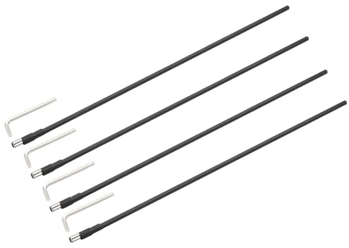 sourcing map Zwei-Wege-Stange für Gitarre, 580 mm, Low-Profile-Gitarrenstab mit 4 mm L-Schlüssel, Gitarrenbauer-Werkzeuge für elektrische, akustische Bassgitarren, Hals-Reparatur-Anpassung, Schwarz, 4