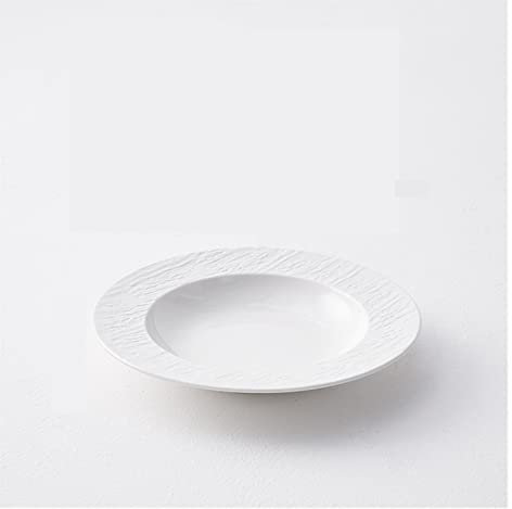 Assiettes plates, assiettes à salade, assiettes en céramique, assiette à salade occidentale creuse en céramique, vaisselle d'hôtel, plats et assiettes(22cm)