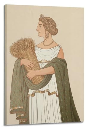 WGJYMX Mythologie, griechische Göttin Demeter, Portrait, dekoratives Gemälde, Leinwand, Wandposter und moderne Familienschlafzimmer-Dekoration, 50 x 75 cm