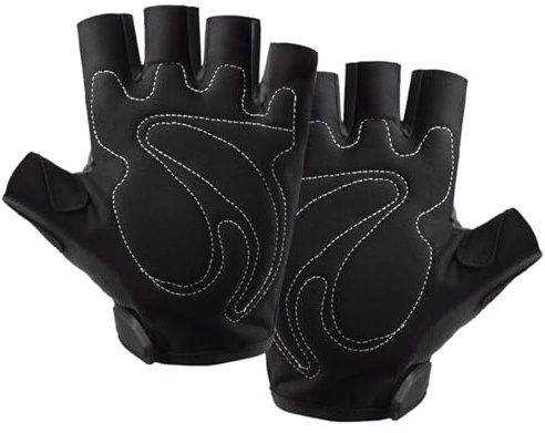 Guanti da montagna metà moto - Design senza dito, impugnatura anti -Slip | Guscio tessuto traspirante con palmo a prova di sudore, guanti estivi protettivi per ciclismo all'aperto