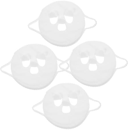 Ipetboom 4 pièces Masque Visage Réutilisable Polaire Douce Chaleur et Froid pour Soin Spa Visage Amélioration Élasticité Peau Serviettes de Beauté pour Femmes et Filles