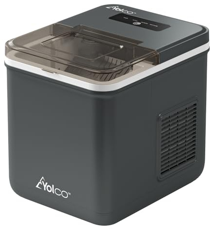 Yolco ICM1 - Macchina per cubetti di ghiaccio al carbonio, design compatto, 10 kg in 24 ore, 12-24 V per camper