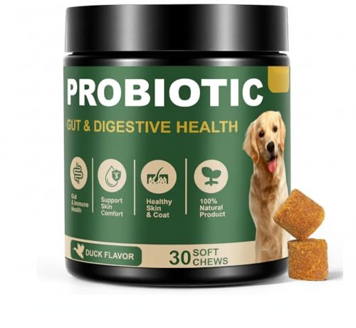 ZEN CAVE Dog Allergy Support Soft Chews, Probiotic Supplement for Itchy Skin & Ears, Lamb Flavor, 80 Count