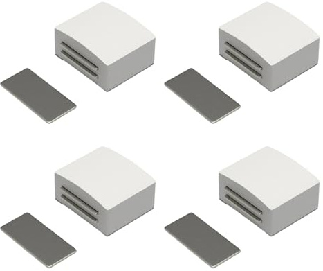 Schließsysteme, geräuschlos, ohne Schranktürstopper, sicher für Schranktüren, Türschnäpper ohne Bohren, 4 Stück
