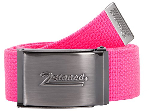 2Stoned Geldgürtel Money Belt Neon-Pink 4 cm breit Matte Schnalle Speed für Damen und Mädchen