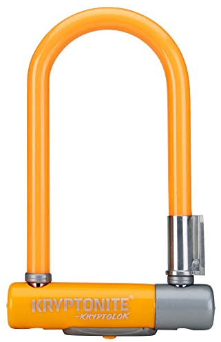 Kryptonite Kryptolok Mini-7 Bike U-Lock, Heavy Duty Anti-Theft Bicycle U Lock, 12.7mm Shackle with Mounting Bracket and Keys, High Security Lock for Bicycles Scooters