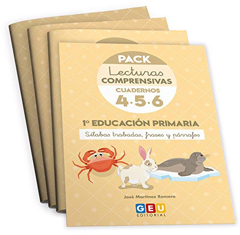 Pack Lecturas Comprensivas 1º Educación Primaria: Cuaderno 4, 5 y 6 Mejora Comprensión Lectora