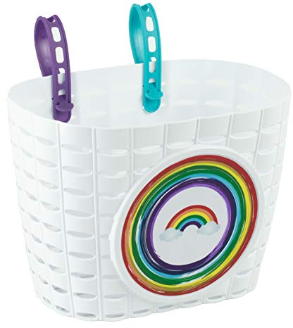 Widek Girls' HW2060RB Childrens Rainbow Bicycle Basket, White, One Size