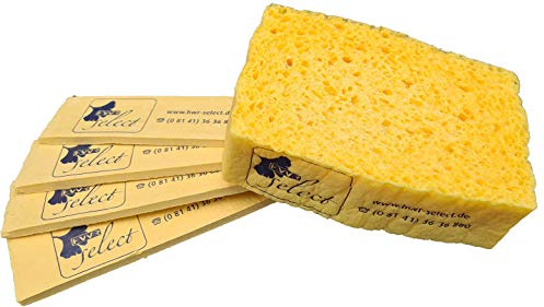 5 Stück Quellschwamm Pressschwamm saugstark Viskoseschwamm aus regenerierter Viskose gelb hwr-select