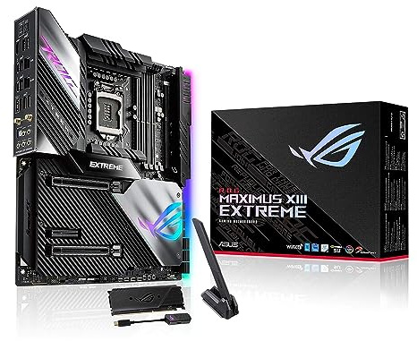 Asus ROG Maximus XIII Extreme (WiFi 6E) Z590 LGA 1200(Intel® 11th/10th Gen) EATX gaming motherboard (PCIe 4.0, 18+2 power stages, 5X M.2 slots, 10 Gb &2.5Gb LAN,Thunderbolt 4, 1.77” Livedash OLED)