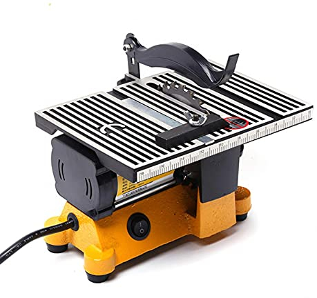 KUANDARMX Mini Electric Table Saw, Cutting Machine Craft Saw Diy Cutting Tool Low-noise and 2 Saw Blade Wood Metal Glass Cutter