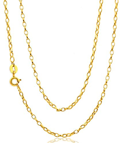 Alexander Castle 22 Solid 9ct Gold Chain Rolo Belcher Chain Necklace - 2.5mm - Yellow Gold Necklace for Women & Men with Jewellery Gift Box