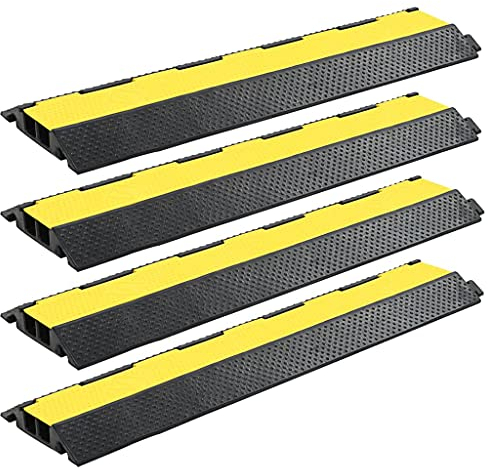 Catherinol Kabelbrücke Überfahrschutz 4 STK. 2 Kanäle Gummi 101,5 cm, Überfahrschutz Kanal Kabelkanal