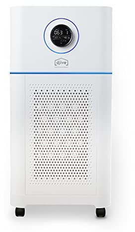 djive PURE 800 Luftreiniger & Luftbefeuchter gegen 99,995% der Viren, Hausstaub, Rauch, Pollen, mit HEPA 14 Filter, UVC & Aktivkohlefilter, bis 100 m², mit App & Alexa, für Allergiker & Büros, leise