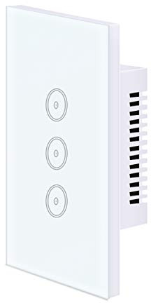 Jinvoo ZigBee 3.0 Interruttore della luce intelligente 3 banda 10A Funziona con Alexa Assistente Google Telecomando Necessita di hub filo neutro Richiesto CE certificato REACH Bianco (1 confezione)