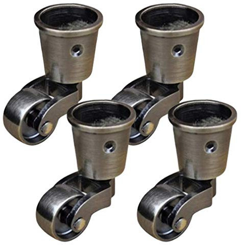 BOCbco Satz Von 4 Vintage Kupferrollen, Möbelrollen, Stuhlrollen, Lenkrollen, 25 Mm Durchmesser, Kupferrollen Für Klaviere, Mit Schrauben